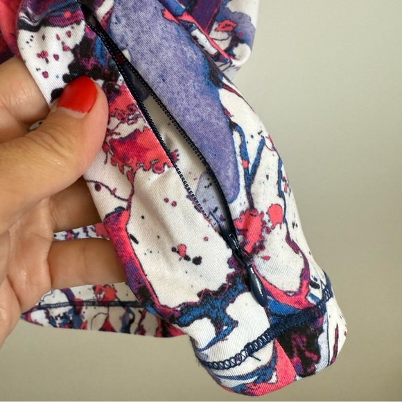 TITLE NINE M Splatter Floral Print CutOut Back Athletic Dress Purple Pink Medium - Picture 4 of 10